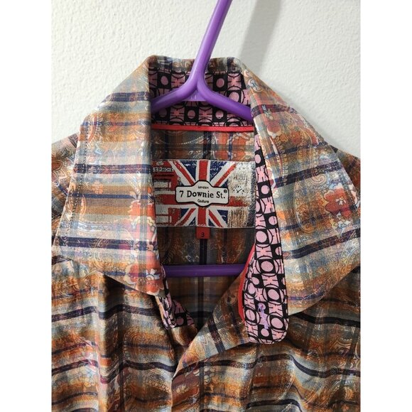 7 Downie St Men Dress Shirt Size 3 Long Sleeves - Picture 3 of 9